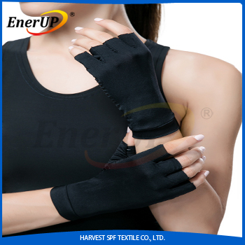 Gel palm padding fingerless compression gloves