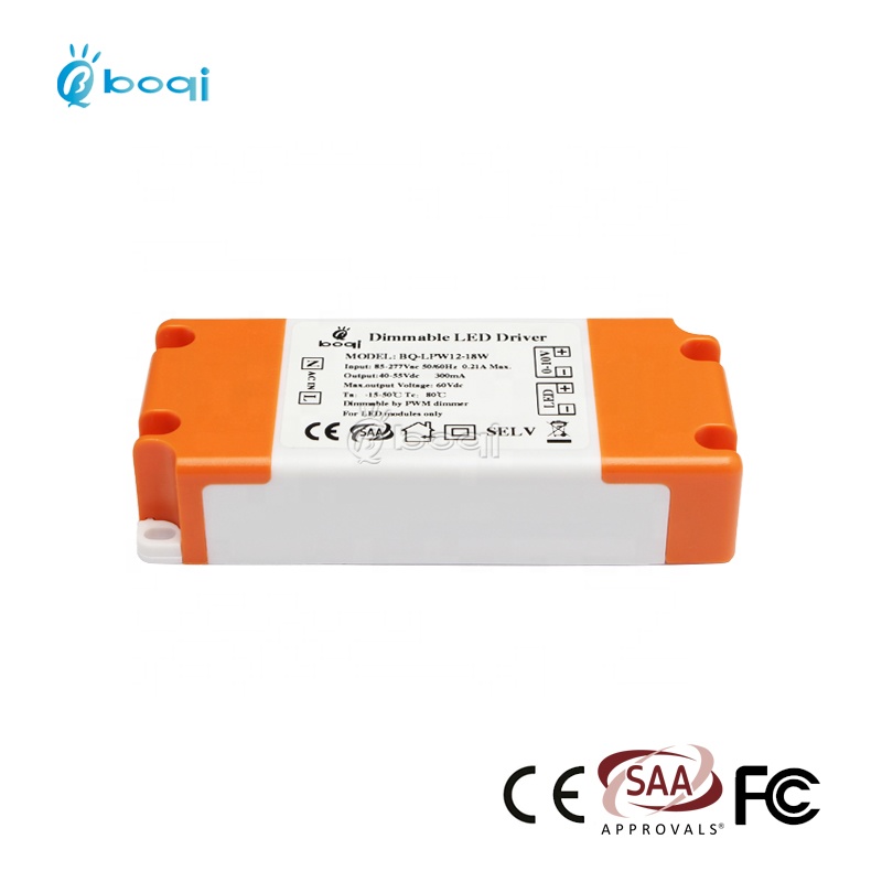 boqi 0-10v dimmable led driver 350ma 18w CE SAA listed