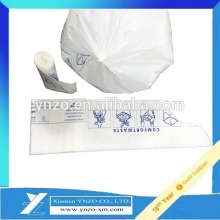 Disposable white plastic garbage bag for kitchen hotel rubbish packing