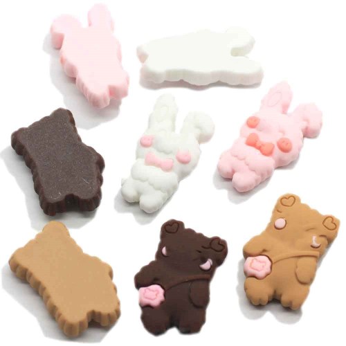 Kawaii Cartoon Bear Rabbit Resin Flat Back Cabochon For Phone Decoration Scrapbooking Crafts DIY Kids Hair Bow Accessories