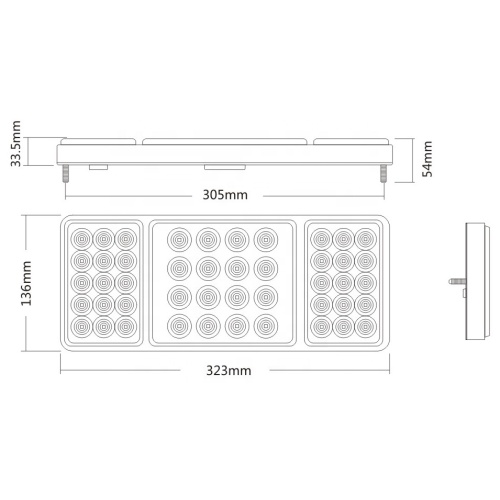 Lanterna à prova d&#39;água 24V 44LEDs para caminhão