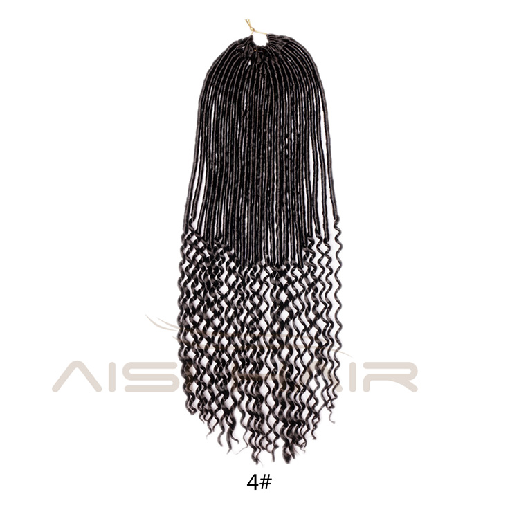 Aisi Hair Goddess Faux Locs Crochet Braids Hair Extensions Synthetic Curly End Faux Locks Braids Hairpieces for Black Women