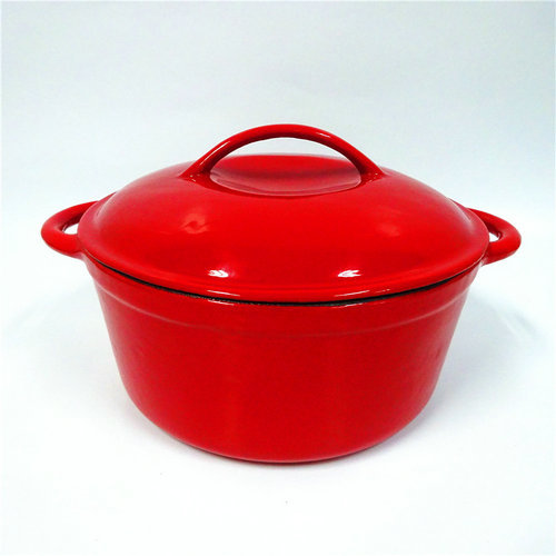 Cast Iron Round Casserole Red Color