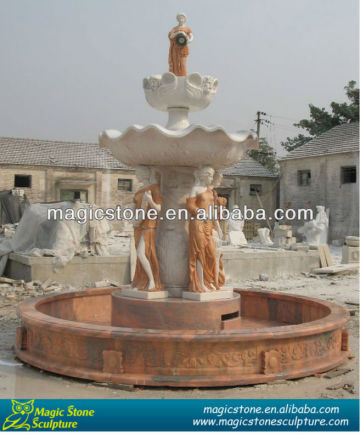 outdoor woman statue water fountains