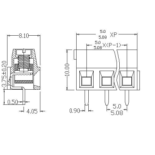 AT304V-5.0／5.08XXX-A PCB Screw Terminal Block 