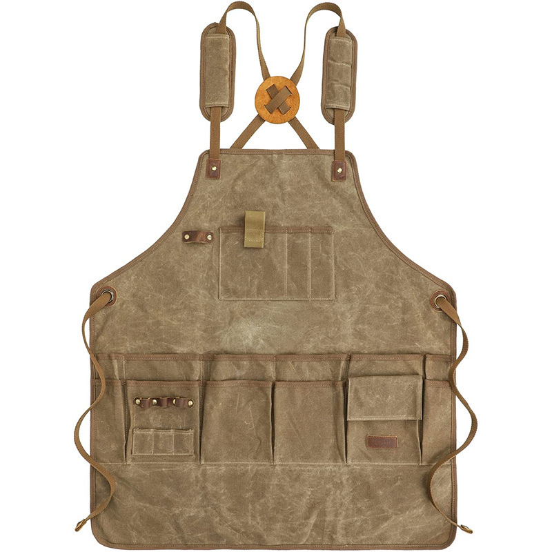 Adjustable Straps Cross Back Canvas Apron