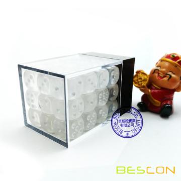 Bescon 12mm 6 Sided Dice 36 in Brick Box, 12mm Sechs Sided Die (36) Block der Würfel, Translucent White mit Pips