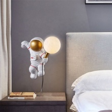 Nordic Led Personality Astronaut Moon Kid Room Wall Lamp