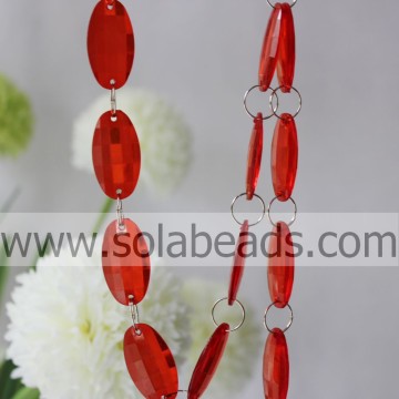 Event Decoration 6*25*46MM Acrylic Crystal Ring Beaded Trim