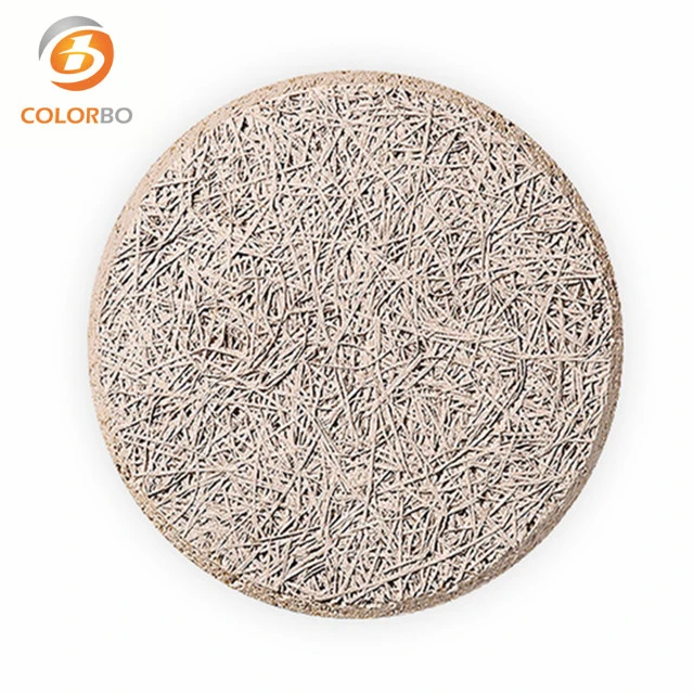 Circular Wood Wool Sound-Absorbing Wall Panel with Decorative Function