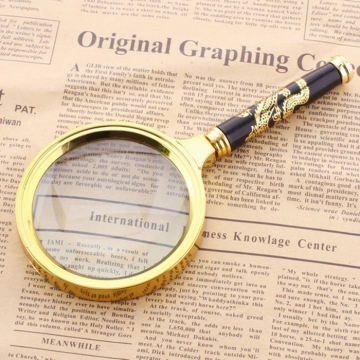 High-Quality 80mm Dragon Design Metal Magnifying Glass Gift