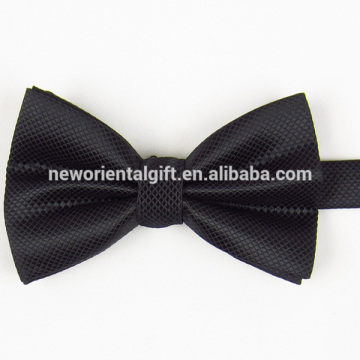 classic black Polyester jacquard woven bowtie