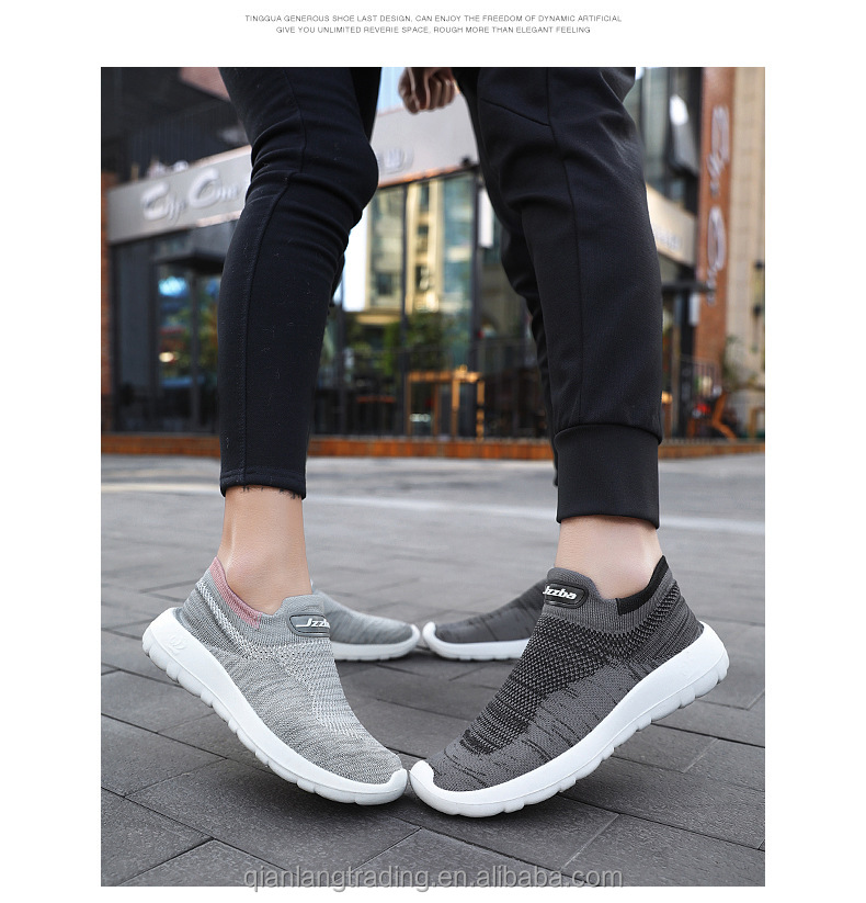 men Running shoes flying knit pumps shoes,couples Slip-On walking shoes for women/men ,Polyurethane high elastic flying weave