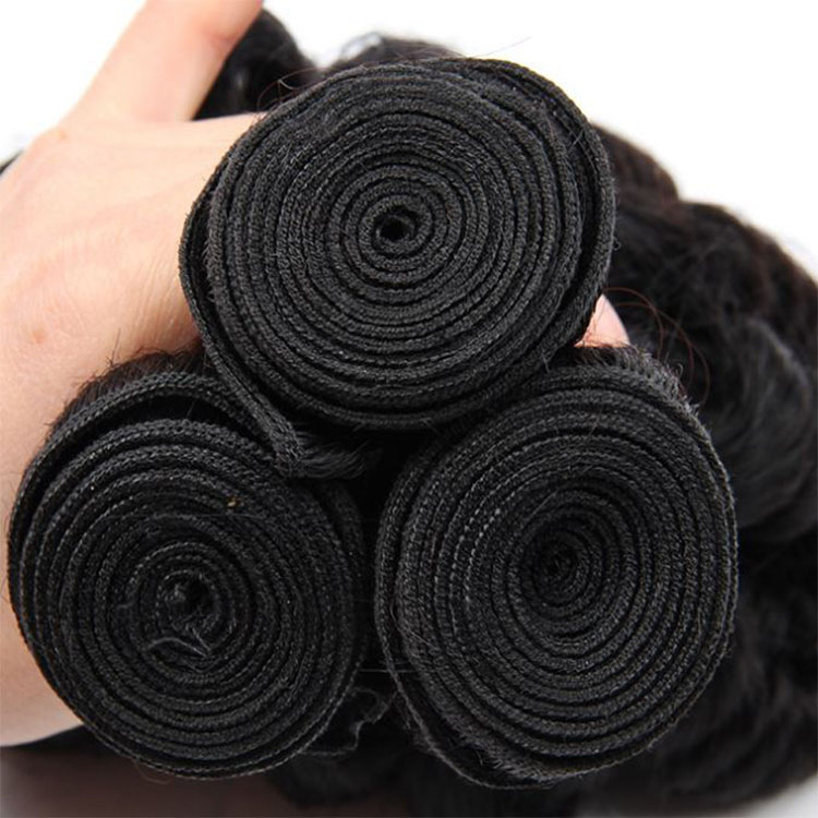 10A Brazilian Virgin Hair Bundles Bouncy Curly Loose Wave 100% Cuticle Aligned Wholesale Human Hair Weave  Bundles