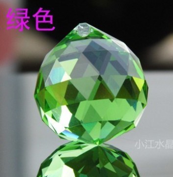 15-40mm Green crystal lighting ball crystal prism pendant faced ball