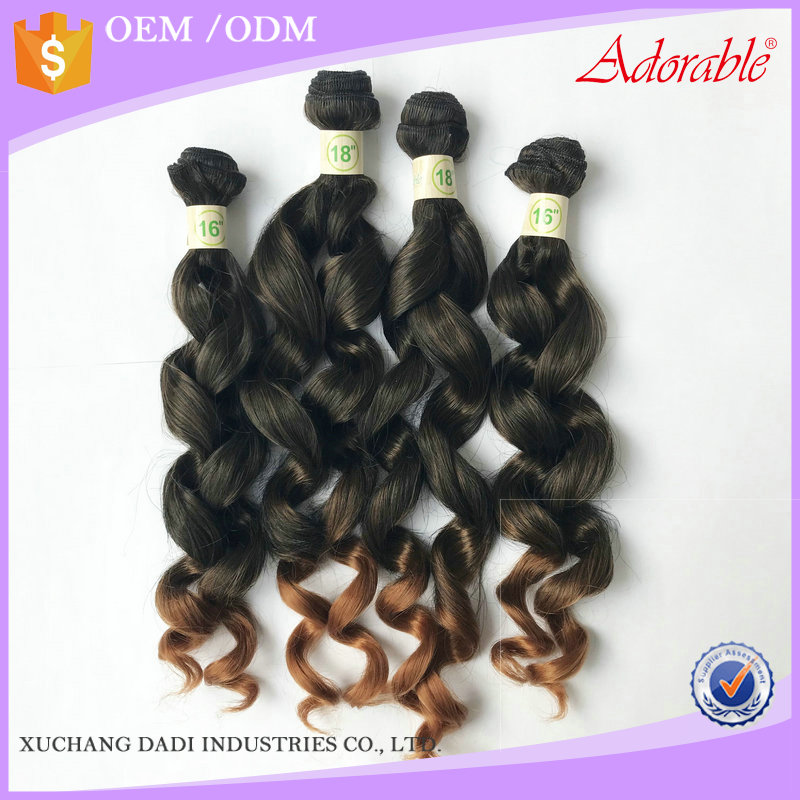 Adorable mink hair diva curl 4pcs  hair synthetic fiber super diva weave, spanish wave curly heat resistant fiber package