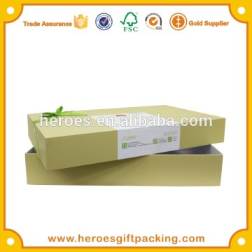 Trade Assurance Custom Lid and Tray Box Bowknot Decorative Yellow Paper Box With Lid