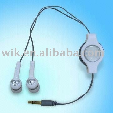 powerful stereo retractable MP3 earphone