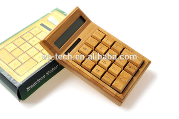 OEM Solar Powered 12 Digit Bamboo Calculator