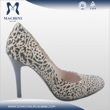 Unique genuine leather texture latest fashion high heels women fashion heels