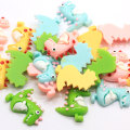 Perline di dinosauro in resina con retro piatto Cabochon perline Kawaii Animale artificiale Fai da te Tornante Ornamento Bambini Scrapbook Making