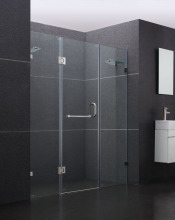 Frameless pivot hinge shower screen folding bathtub shower door