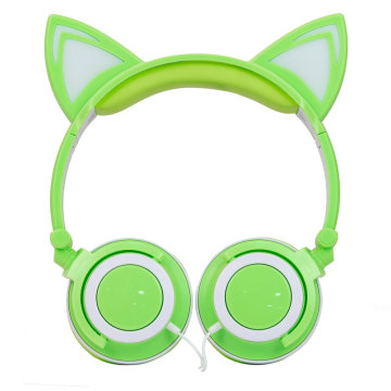custom quality led Macaron cartoon cat ear headphones