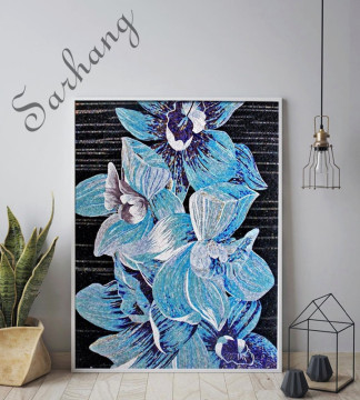 Infuse the room with a dash of exotic appeal with this glass floral mosaic!