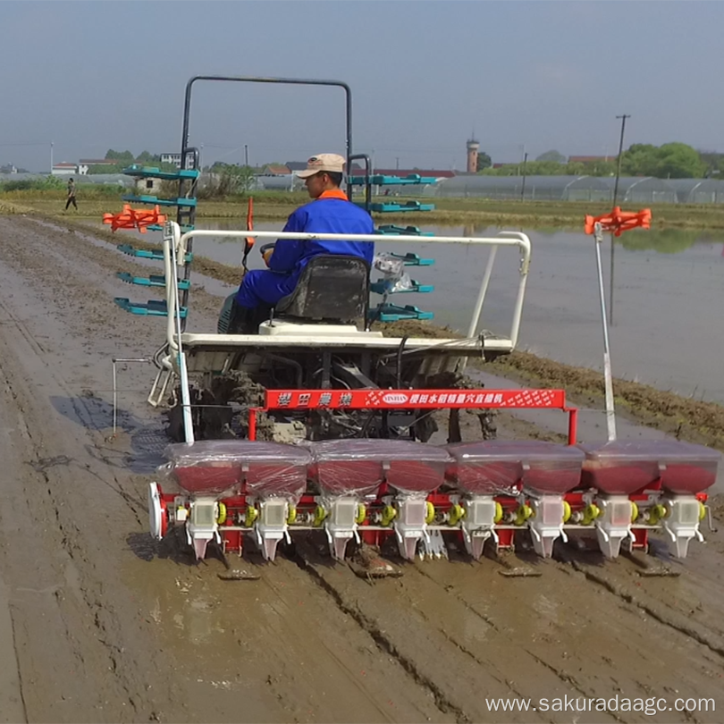 Rice hole direct seeding machine operation