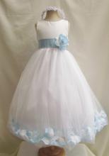little girls pageant dresses Bateau Satin Floor-length A-line Tulle Flower Girl Dresses
