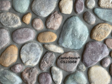 Textured black pebbles for outdoor fireplaces