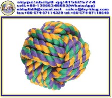3-strand cotton monkey fist balls , chew toys for puppies , dog rope toys