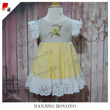 2017 JannyBB New design hand embroidered girl dress