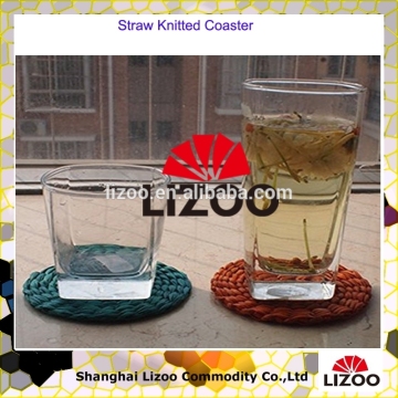 Handcrafted Eco-friendly Round Straw Knitted Coasters