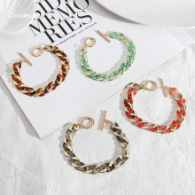 Designer Gold Bracelets for Women: Acrylic Cuban Link Chain Collection