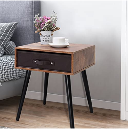 2-piece set table with 1 storage drawer nightstand