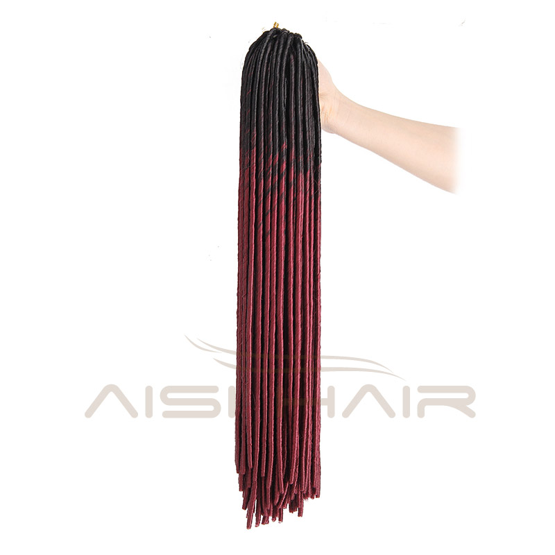 Aisi Hair Heat Resistant Ombre Colors Dreadlocks Braid Extensions For Black Women Synthetic Long Style Braid Hair