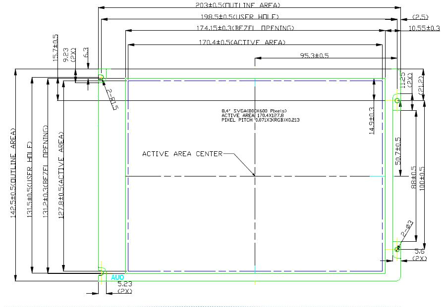 8 4 Inch Tft Lcd G084sn05 V9 Drawing