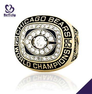 Chicago bears replica cz mens gold rings