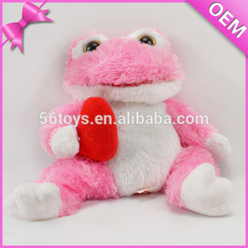 cute soft frog toy stuffed animal frog holding red heart wholesale christmas plush toys
