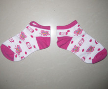 Kids Socks with 100% Cotton Girls Pink Socks Socks with Butterfly