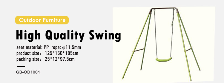 Swing de patio d'enfants / aire de jeux extérieure pour enfants célibataires Softchair Seat Swing Steel Swing à l'école