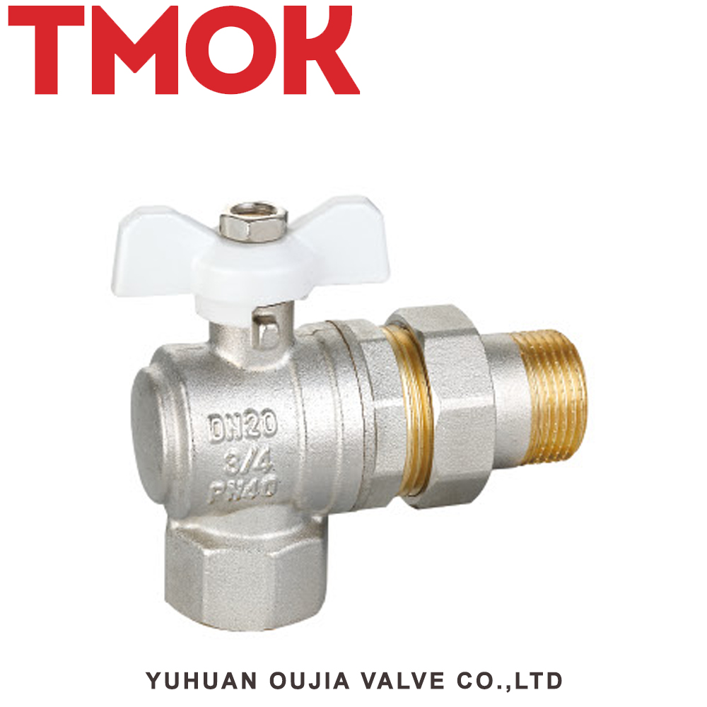 New Nickel plating Brass Angle Ball Valve