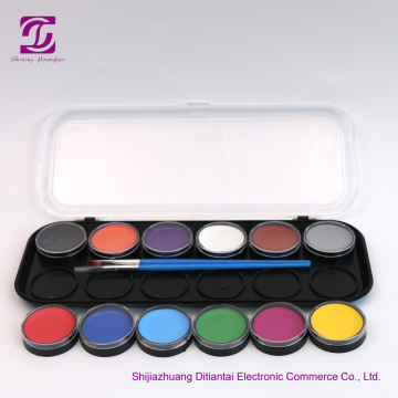 Water-based Halloween face painting colours palette