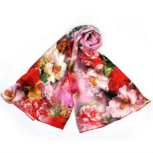 Hand Rolled Silk Scarf Digital Printed with Glamour