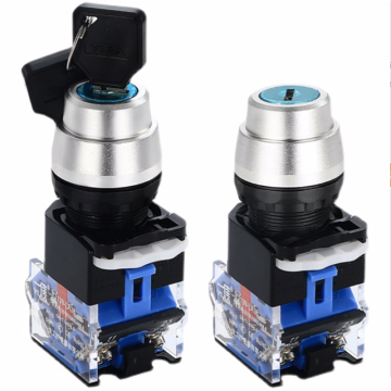 YiJia LA38-11Y 22mm Self Locking Second Gear Key Selection Switch