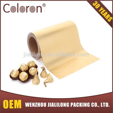 golden aluminum foil chocolate wrapping paper roll form