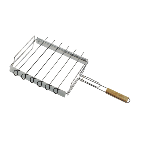 bbq equipment skewer rack with 6pcs skewers