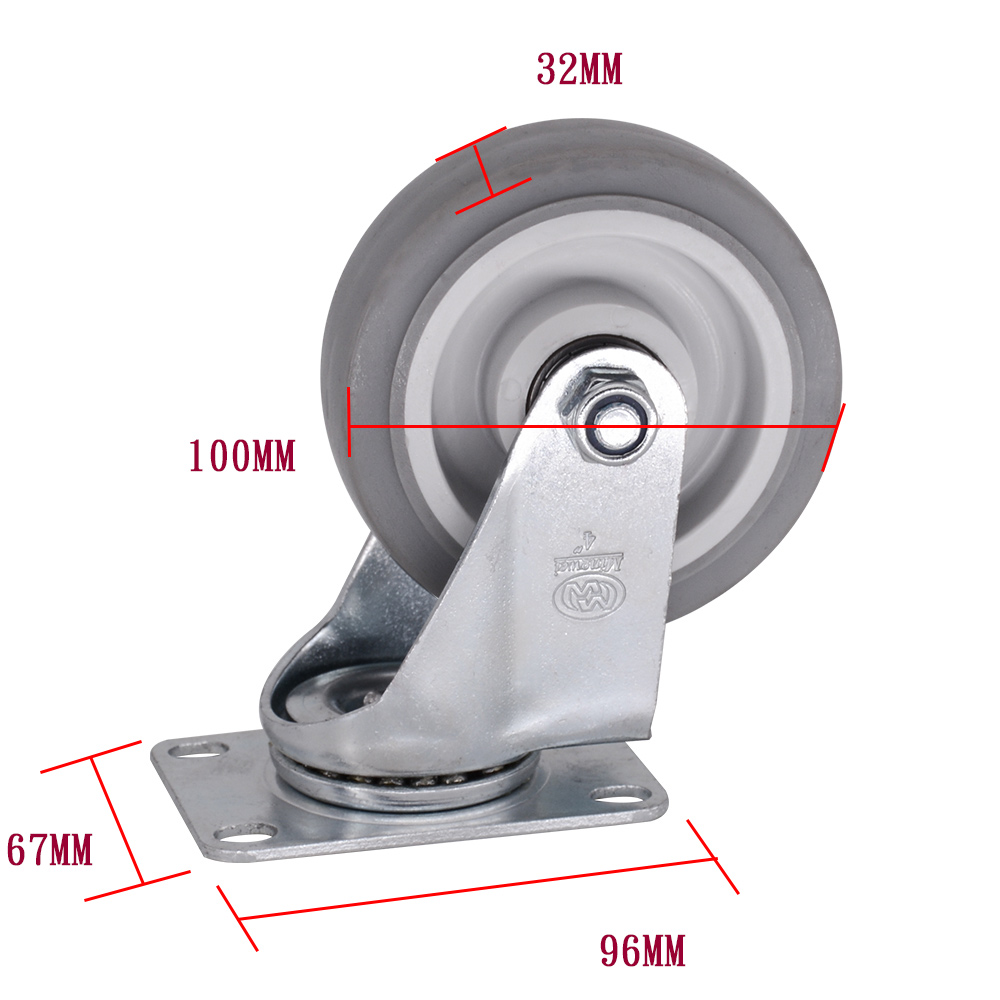 Mittlerer Dienst TPR Caster Wheel 4 Zoll 120 kg