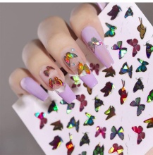 Holographic Butterfly 3D Stickers for Nail Art